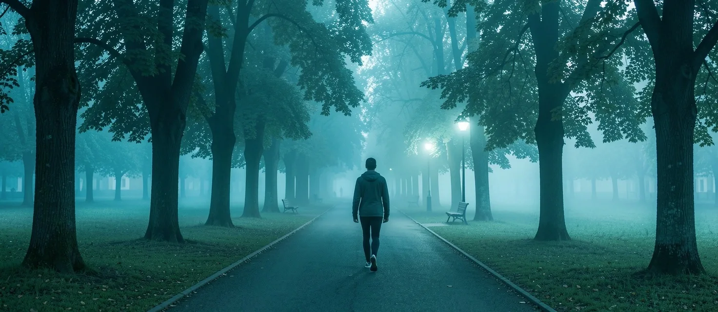 Plimbare matinală în parc — stil de viață activ